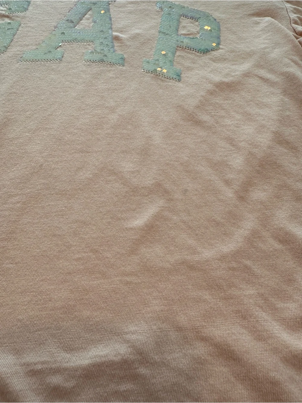 GAPKids Peach Sequins T-Shirt Yellow Jean Shorts Green Chino Girls Size 12
